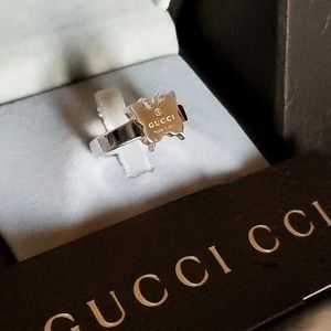 Gucci Butterfly Ring Silver Size 6